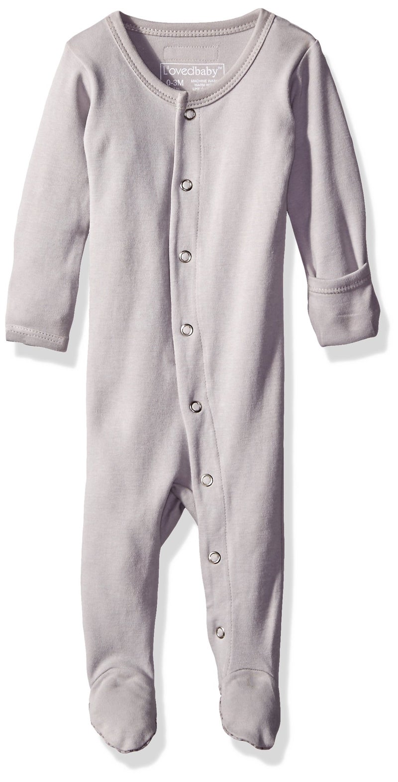 L'ovedbaby Baby Girls Organic Snap One-Piece Footies, Light Gray, NB/Preemie 4-7 Lbs. US - Image 1